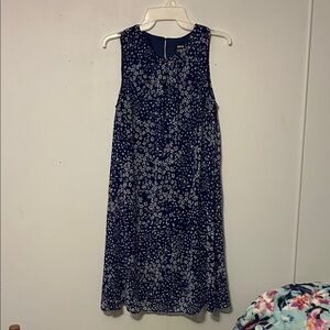 DKNY Navy Blue Floral Midi Dress